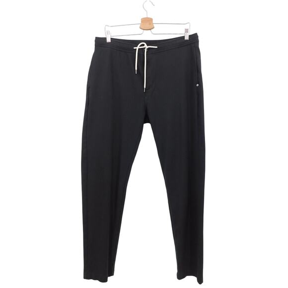 Vuori Men's Black Solana Stretch Knit Twill Drawstring Sweatpant Size Large